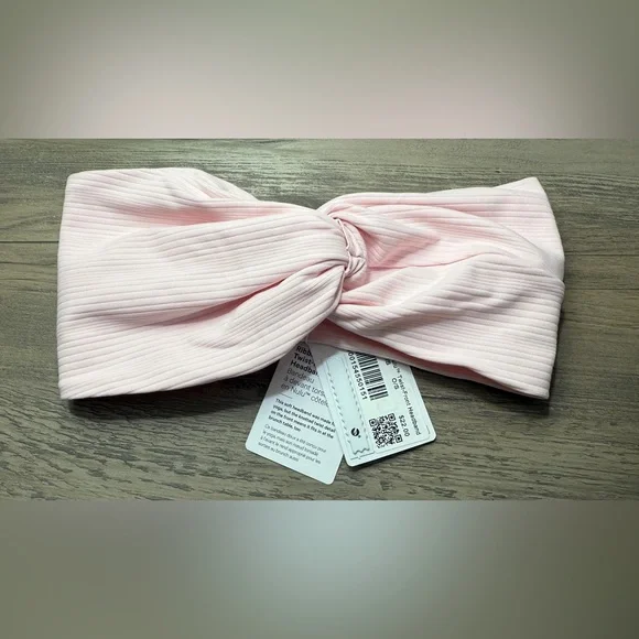 NWT Lululemon Women's Ribbed Nulu Twist-Front Headband-Strawberry Milkshake - Picture 2 of 8